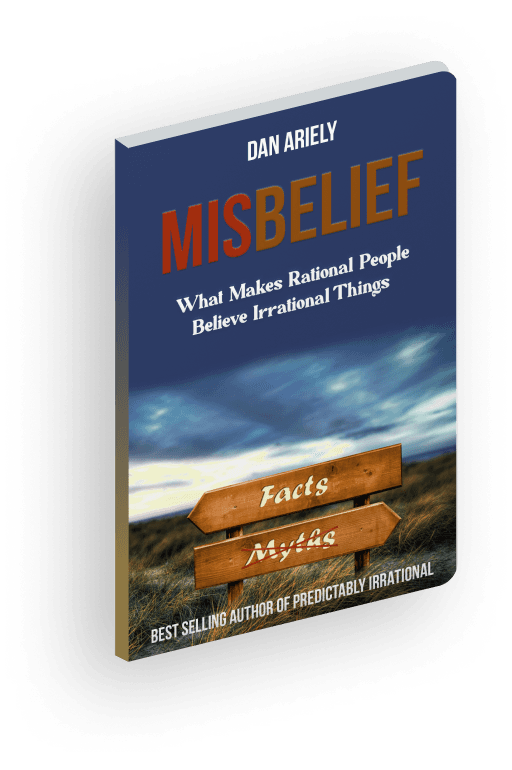 An alternative cover of the Misbelief book by Dan Ariely